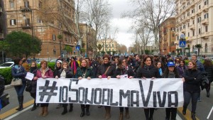 PALERMO 17.02.2016 - CORTEO DI PROTESTA OPERATORI CALLA CENTER ALMAVIVA. © STUDIO CAMERA/FRANCO LANNINO