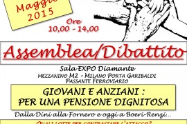 Assemblea/dibattito sulle PENSIONI: Milano 15 maggio