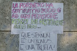 Video del presidio del CoNUP (Coordinamento Pensionati) per richiedere all’INPS il maltolto dalla legge Fornero