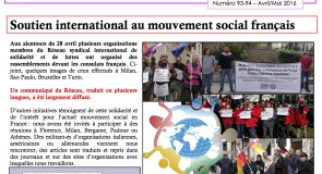 Solidaires ringrazia per il sostegno internazionale ricevuto alla mobilitazione del 28 aprile