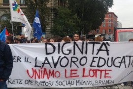 26 ottobre 2018: sciopero degli educatori/trici della cooperativa sociale Aeris di Vimercate