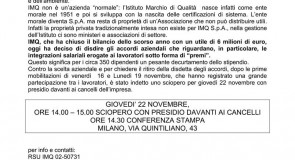 IMQ S.P.A: oggi sciopero e presidio davanti all’azienda contro la disdetta degli accordi aziendali