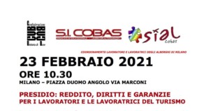 23 febbraio: presidio dei lavoratori/trici degli alberghi di Milano e delegazione all’Assessorato del Lavoro e Turismo