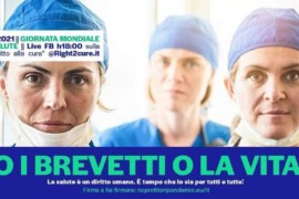 7 aprile 2021.Video della diretta “O i Brevetti O la Vita”: firmiamo per la sospensione dei brevetti dei vaccini anti Covid-19!