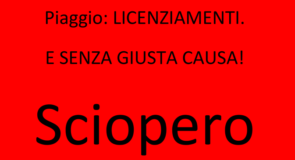 “Licenziati” 4 apprendisti alla Piaggio -sciopero 15 luglio 2022