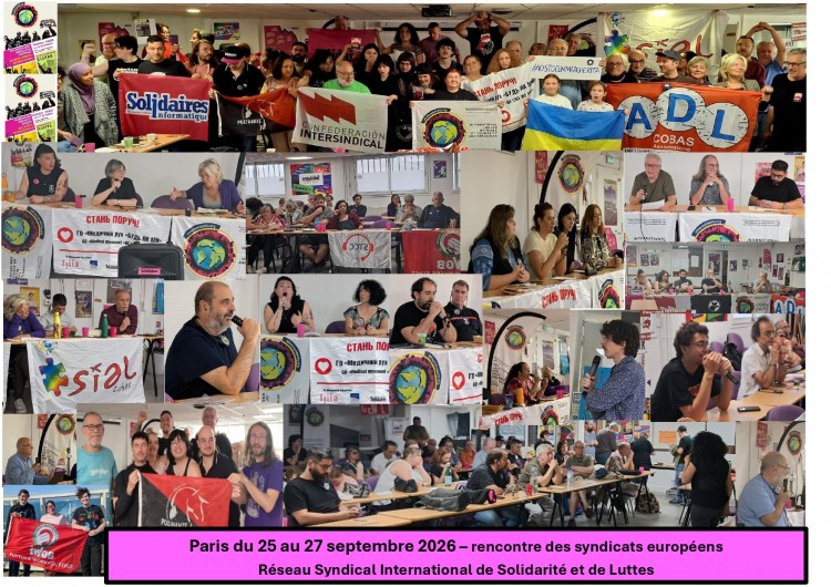 Incontro della Rete Sindacale Internazionale di Solidarietà e Lotta a Parigi